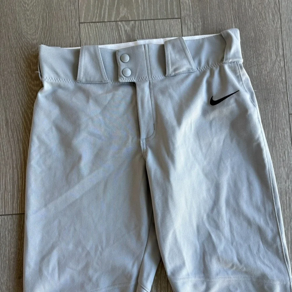 Nike Boys Light Gray Swoosh Logo Performance Vapor Select Baseball Pants Size XL